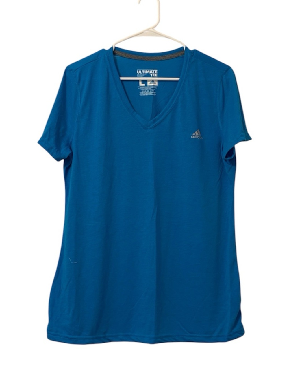 Adidas Blue Ultimate Climalite V Neck Athletic Tee